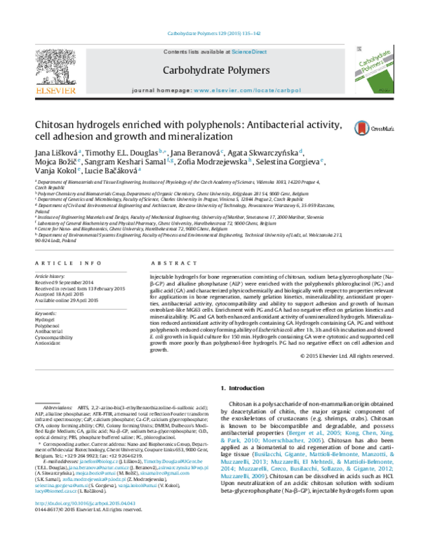 (PDF) Chitosan hydrogels enriched with polyphenols: antibacterial ...