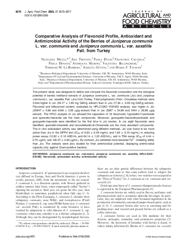 (PDF) Comparative Analysis of Flavonoid Profile, Antioxidant and ...
