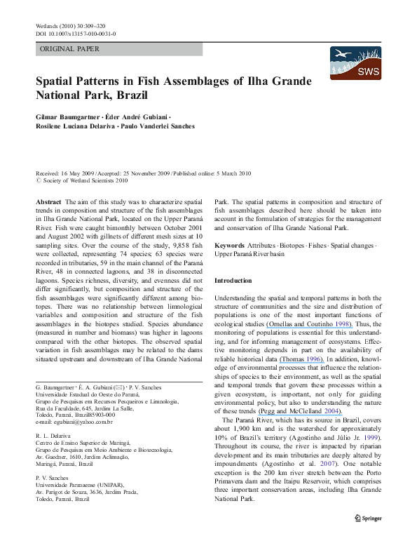 (PDF) Spatial Patterns in Fish Assemblages of Ilha Grande National Park ...