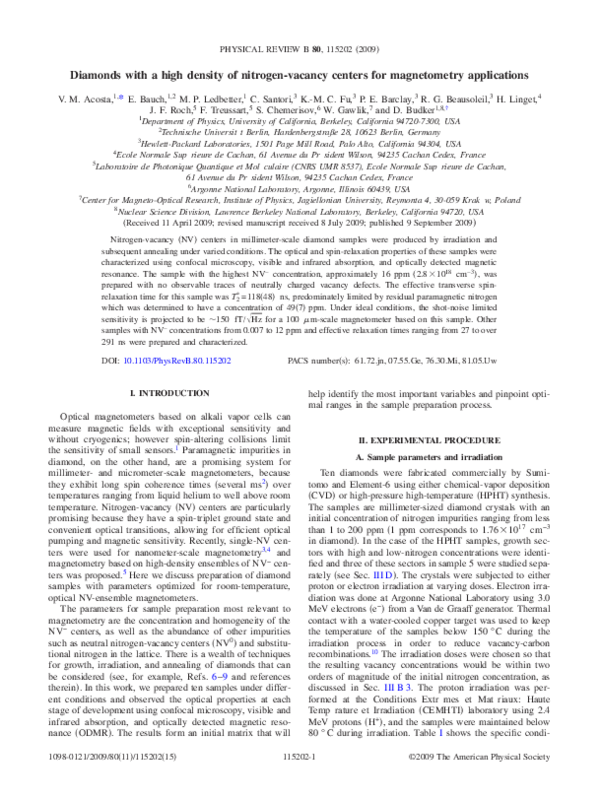(PDF) Diamonds with a high density of nitrogen-vacancy centers for ...
