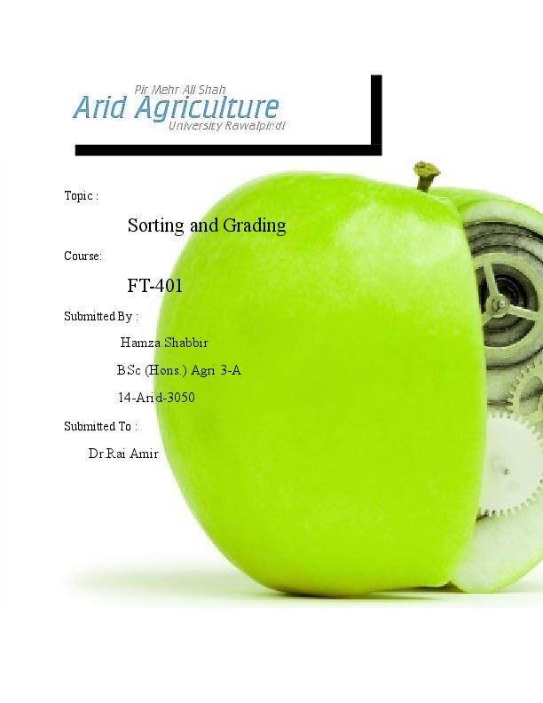 (DOC) Sorting and Grading in Food Processing Industry Håmzà DaGra