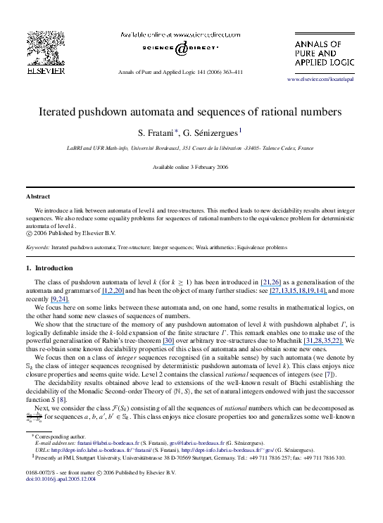(PDF) Iterated pushdown automata and sequences of rational numbers | S ...