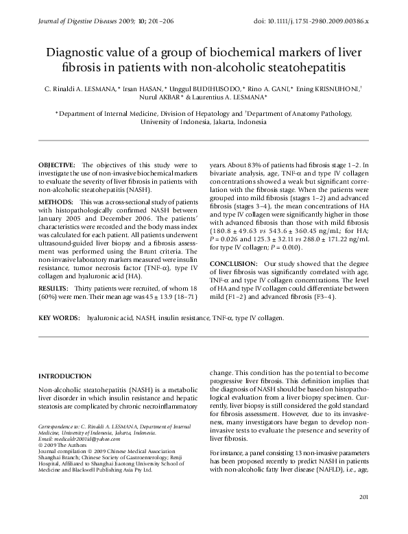 (PDF) FIB-4, APRI, and AST/ALT ratio compared to FibroScan for the ...