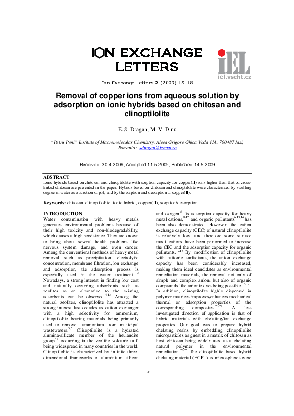 (PDF) Removal of copper ions from aqueous solution by calcium alginate ...