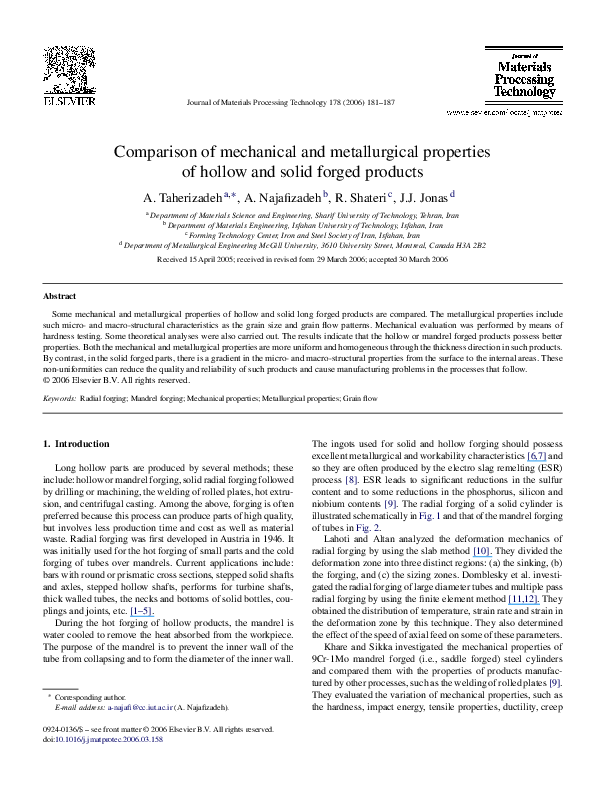 (PDF) Comparison of mechanical and metallurgical properties of hollow ...