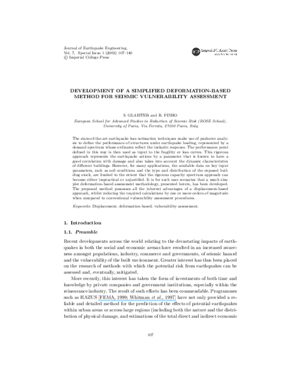 (PDF) DEVELOPMENT OF A SIMPLIFIED DEFORMATION-BASED METHOD FOR SEISMIC ...