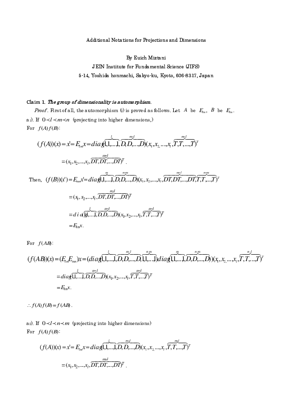 Pdf Additional Notations For Projections And Dimensions Euich Miztani Academia Edu