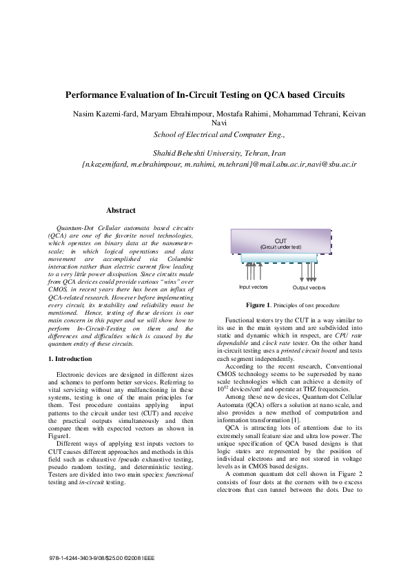 (PDF) Performance evaluation of InCircuit Testing on QCA based