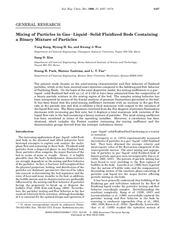 (PDF) Mixing of Particles in Gas-Liquid-Solid Fluidized Beds Containing ...