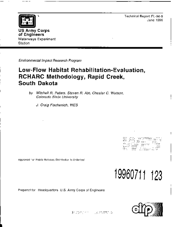 (PDF) Lowflow habitat rehabilitationevaluation, RCHARC methodology