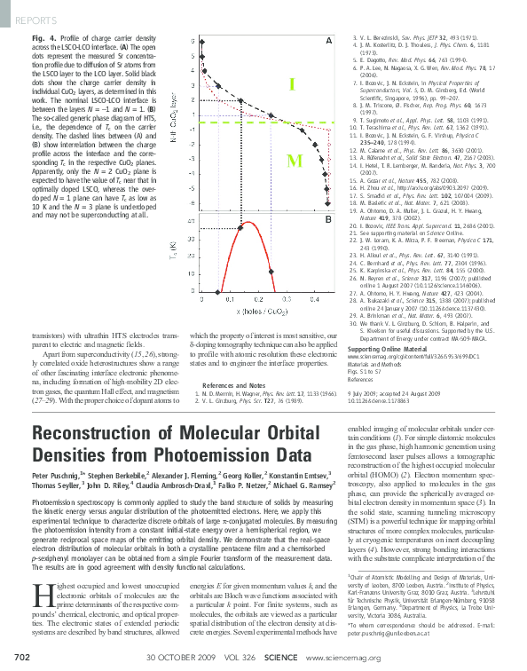 (PDF) Reconstruction of Molecular Orbital Densities from Photoemission Data