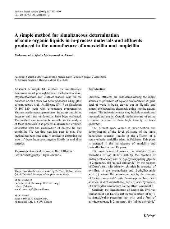 (PDF) A simple method for simultaneous determination of some organic ...