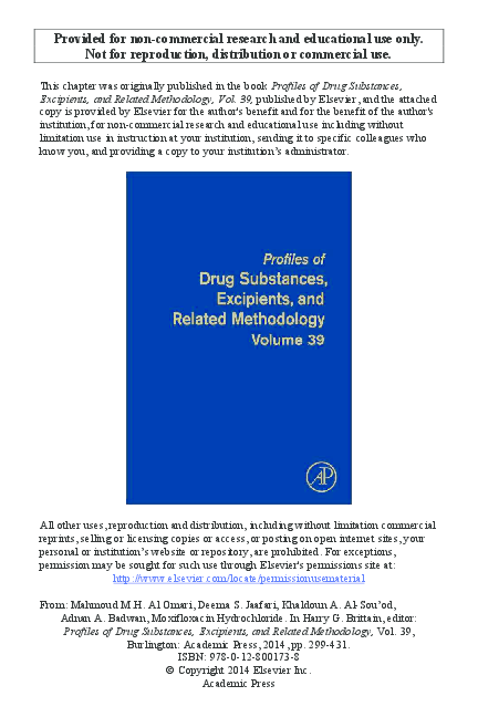 PDF) Moxifloxacin Hydrochloride