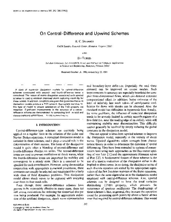 (PDF) On central difference and upwind schemes