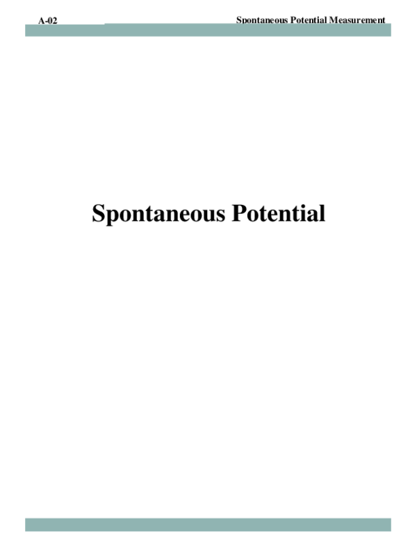 (PDF) spontaneous potential logging