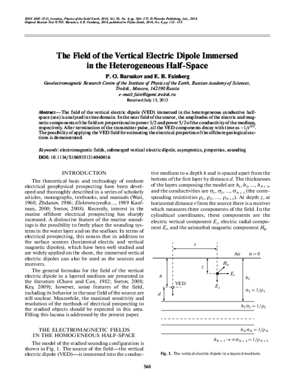 (PDF) The field of the vertical electric dipole immersed in the ...