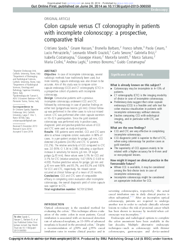 (PDF) Colon capsule versus CT colonography in patients with incomplete ...