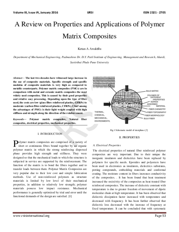 (PDF) A Review on Properties and Applications of Polymer Matrix