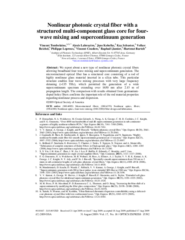 (PDF) Nonlinear photonic crystal fiber with a structured multi ...