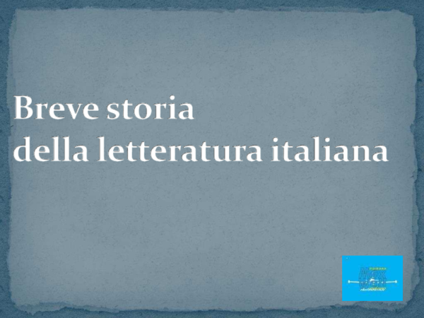(PDF) Breve storia della letteratura italiana