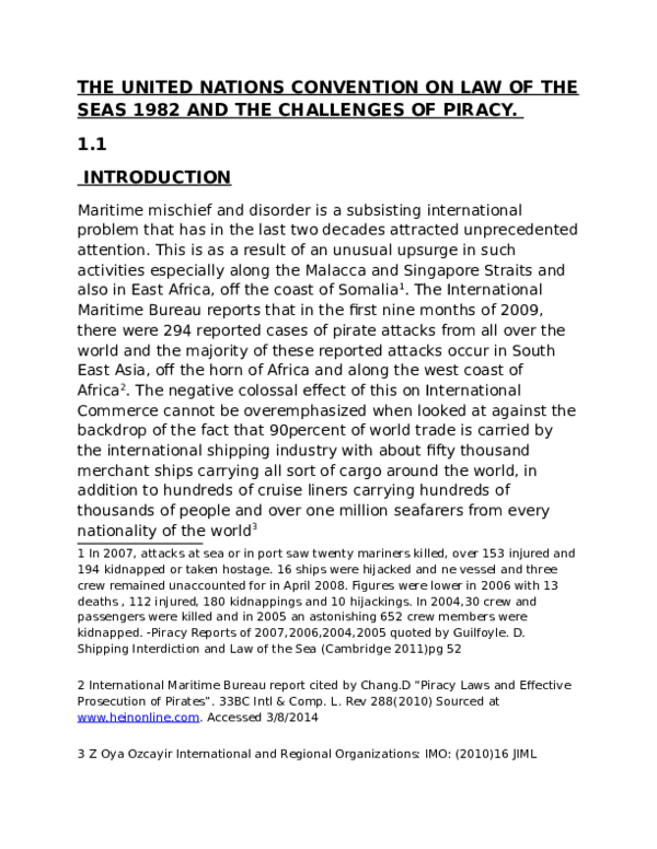 (DOC) THE UNITED NATIONS CONVENTION ON LAW OF THE SEA 1982 AND THE ...