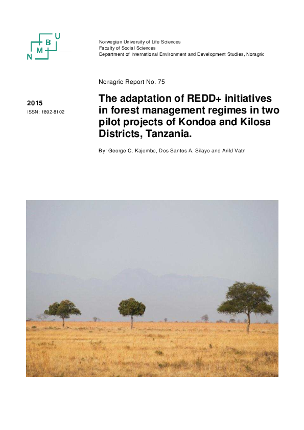 (PDF) The adaptation of REDD+ initiatives in forest management regimes ...