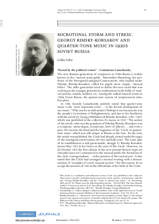 (PDF) MICROTONAL STORM AND STRESS RIMSKYKORSAKOV AND QUARTER