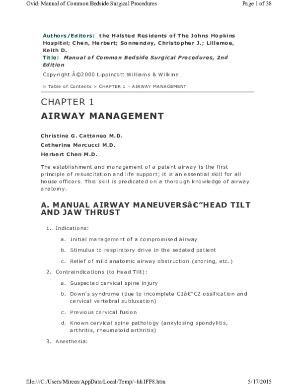(PDF) Manual of Common Bedside Surgical Procedures Chapter 1 Costin
