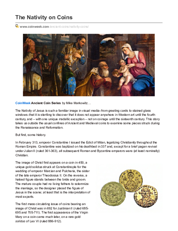 (PDF) The Nativity on Coins.