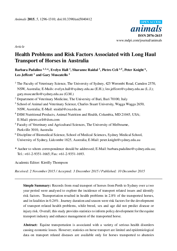 (PDF) Health problems and risk factors associated with long haul