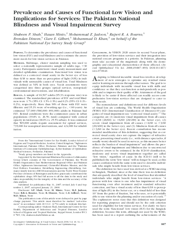 (PDF) Prevalence and Causes of Functional Low Vision and Implications ...