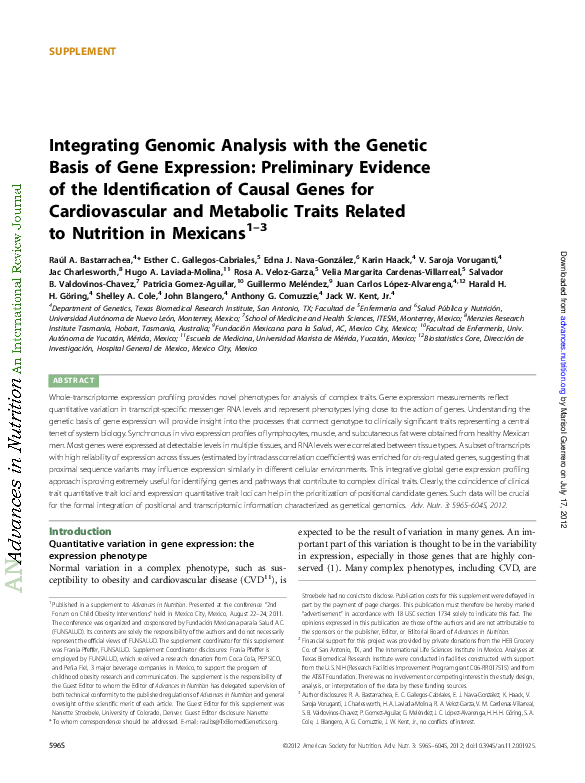 (PDF) Integrating Genomic Analysis with the Genetic Basis of Gene ...