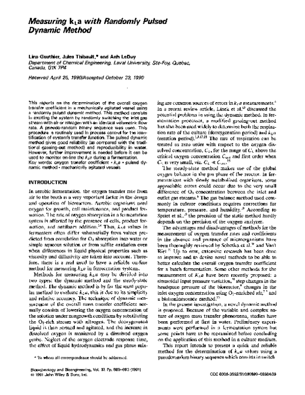 (PDF) Measuring kLa with randomly pulsed dynamic method