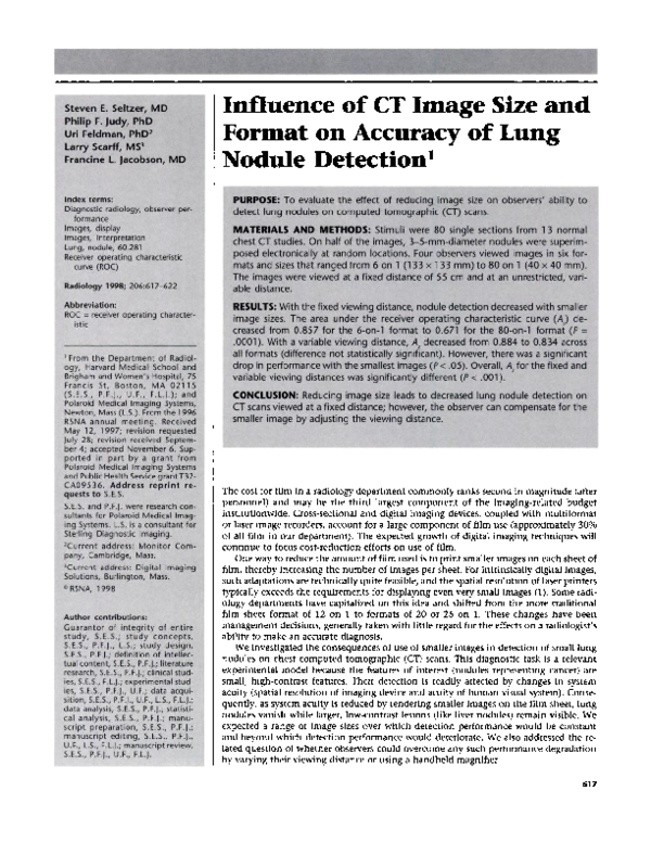 (PDF) Influence of CT image size and format on accuracy of lung nodule ...