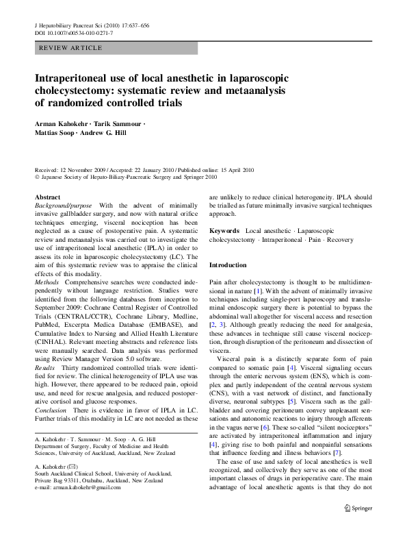 Laparoscopic cholecystectomy journal article picture