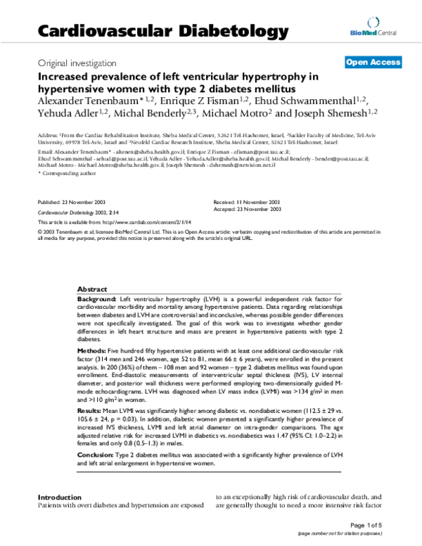 (PDF) Increased prevalence of left ventricular hypertrophy in ...