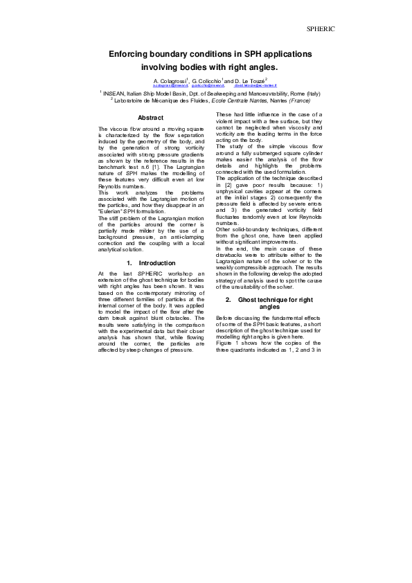 (PDF) Enforcing boundary conditions in SPH applications involving ...