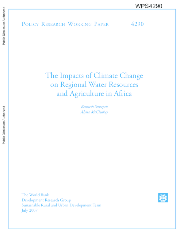 (PDF) The impacts of climate change on regional water resources and ...