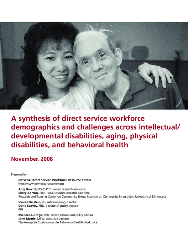 (PDF) A synthesis of direct service workforce demographics and ...