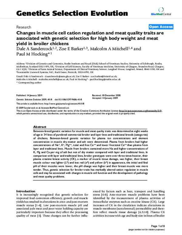 (PDF) Changes in muscle cell cation regulation and meat quality traits ...