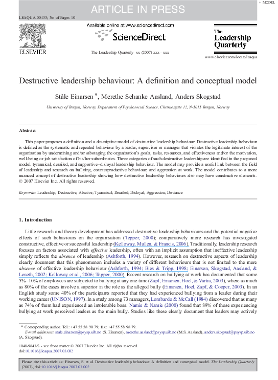 Toxic triangle of destructive leadership image