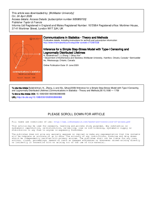(PDF) Inference for a Simple Step-Stress Model with Type-I Censoring ...