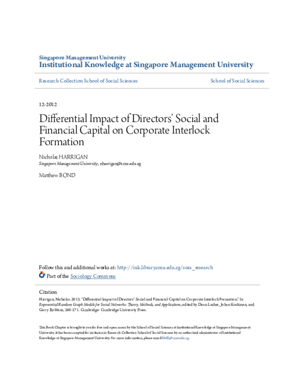 (PDF) Differential Impact of Directors’ Social and Financial Capital on ...