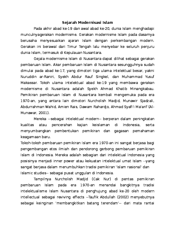 Doc Sejarah Modernisasi Islam Elvita Fasha Academia Edu