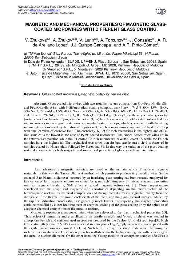 (PDF) and Mechanical Properties of GlassCoated