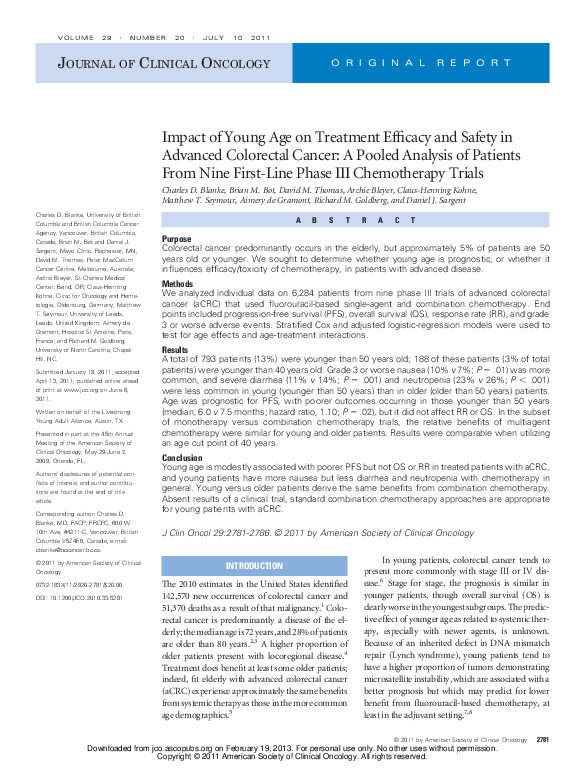 (PDF) Impact of Young Age on Treatment Efficacy and Safety in Advanced ...