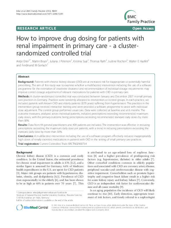 (PDF) How to improve drug dosing for patients with renal impairment in ...