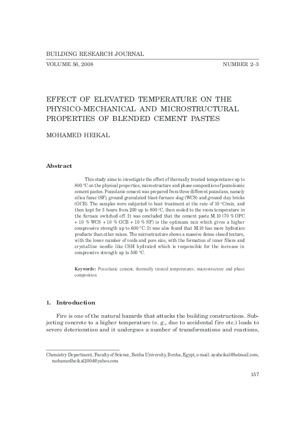 (PDF) Effect of elevated temperature on physico-mechanical properties ...
