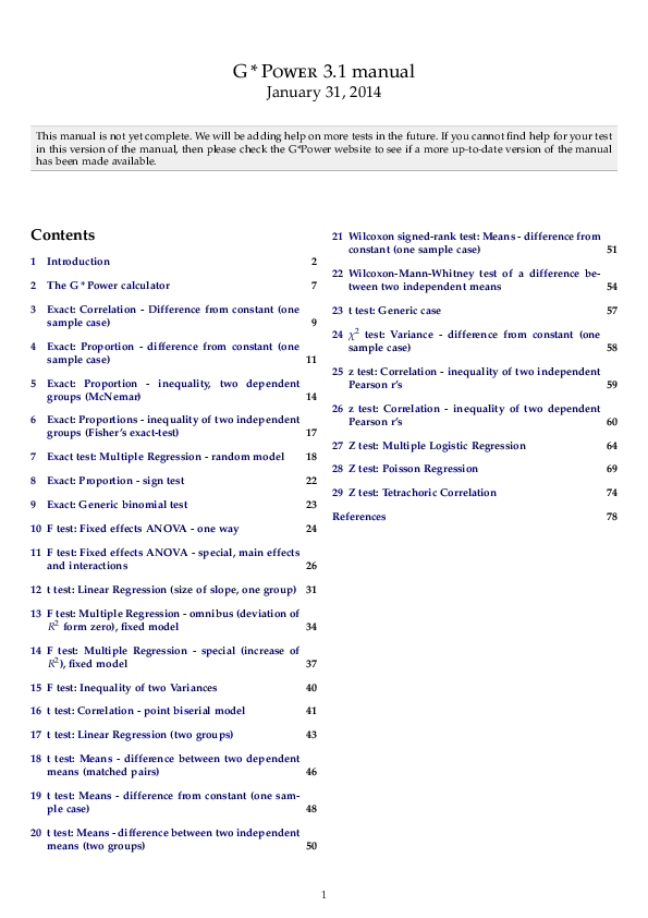 PDF) GPower Manual | Ashleigh Pugh - Academia.edu PDF) GPower Manual | Ashleigh Pugh - Academia.edu