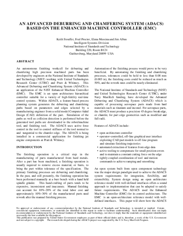 (PDF) AN ADVANCED DEBURRING AND CHAMFERING SYSTEM (ADACS) BASED ON THE ...